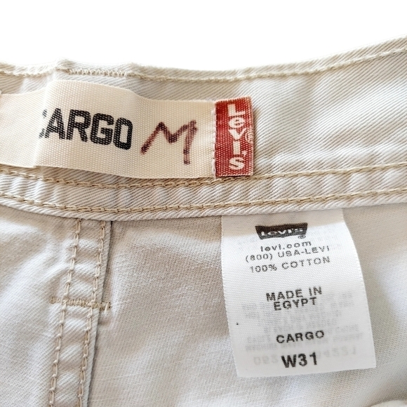 Levi's Men's Cargo Shorts Men's Size 31 Cargo Khaki Tan 100% Cotton Red Tag - Picture 9 of 12